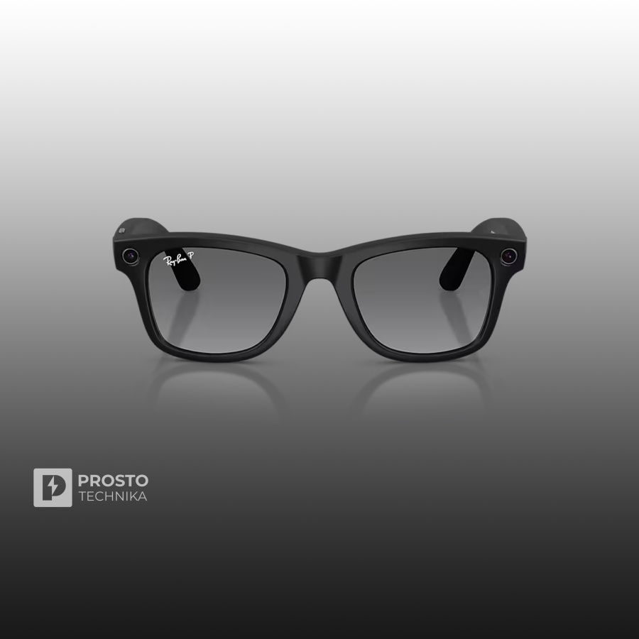 Ray-Ban Wayfarer (Gen 2) Матовый Чёрный с Прозрачно-Серыми Линзами